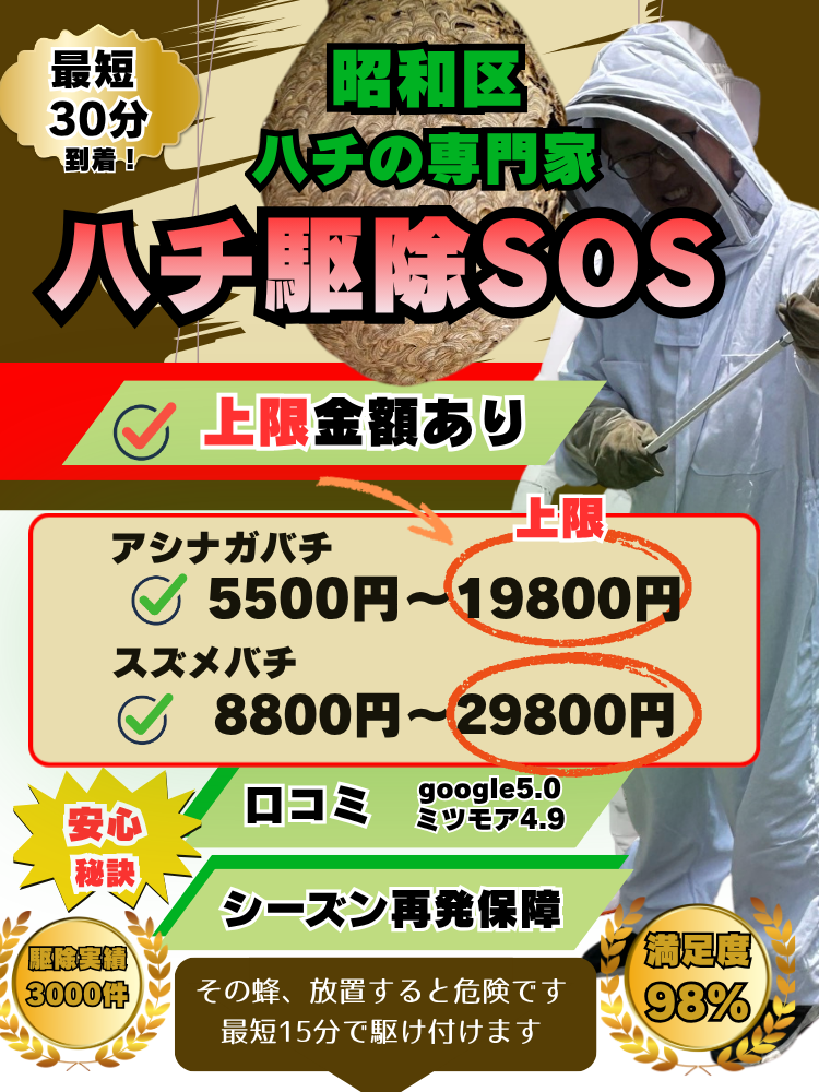 昭和区　ハチ駆除　料金