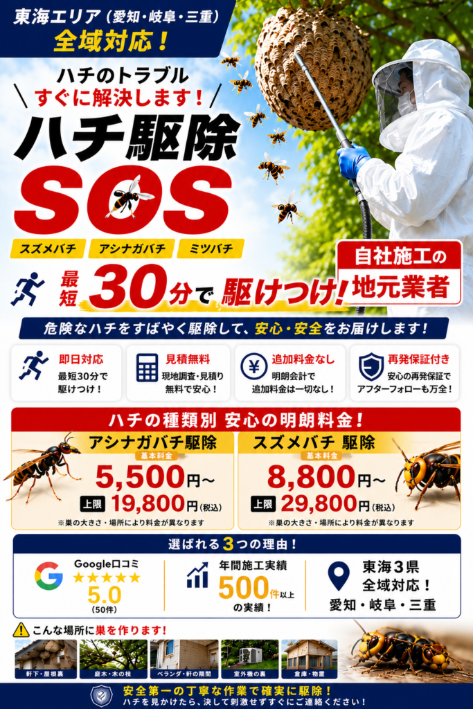 東海市　ハチ駆除