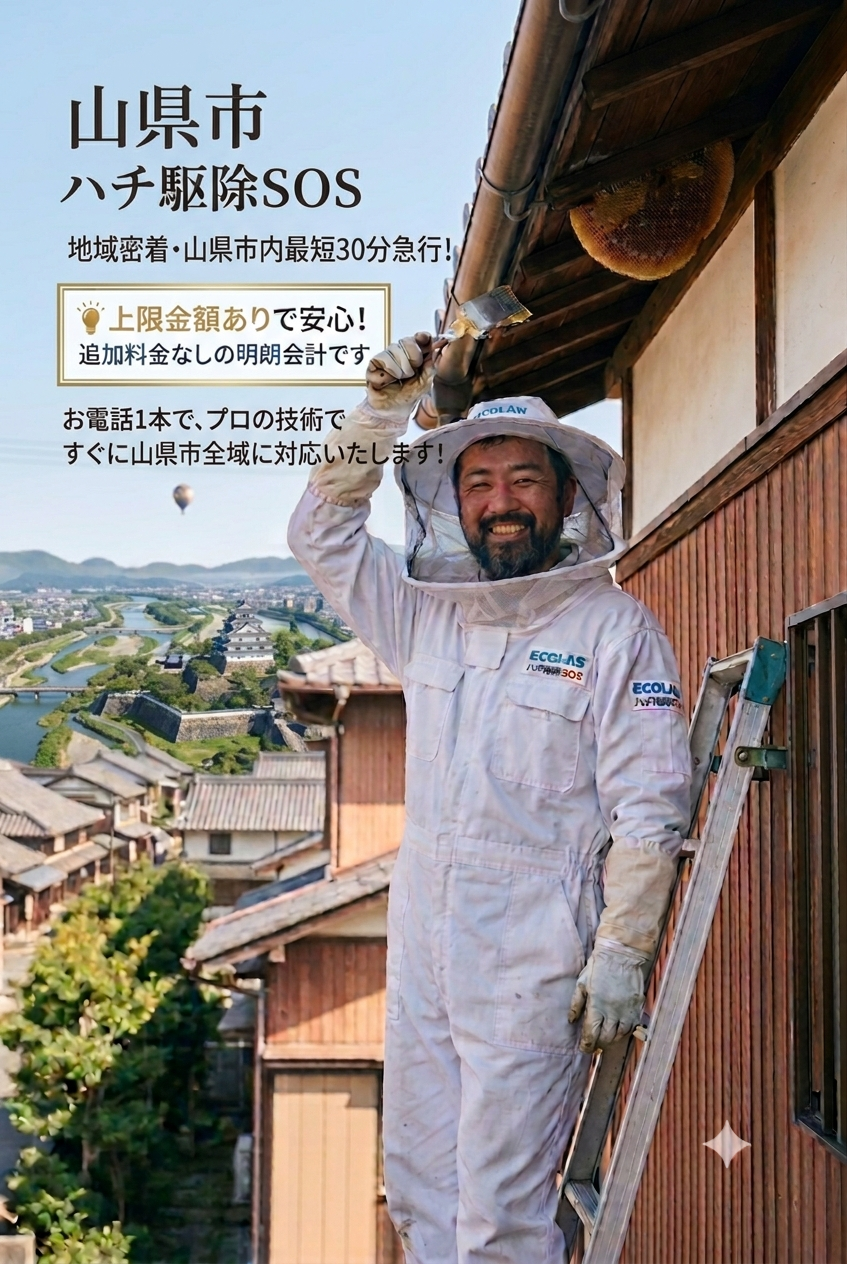 山県市　ハチ駆除
